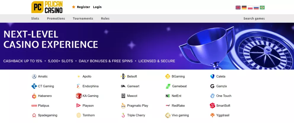 Pelican Casino 350% Willkommensbonus bis 500 Euro